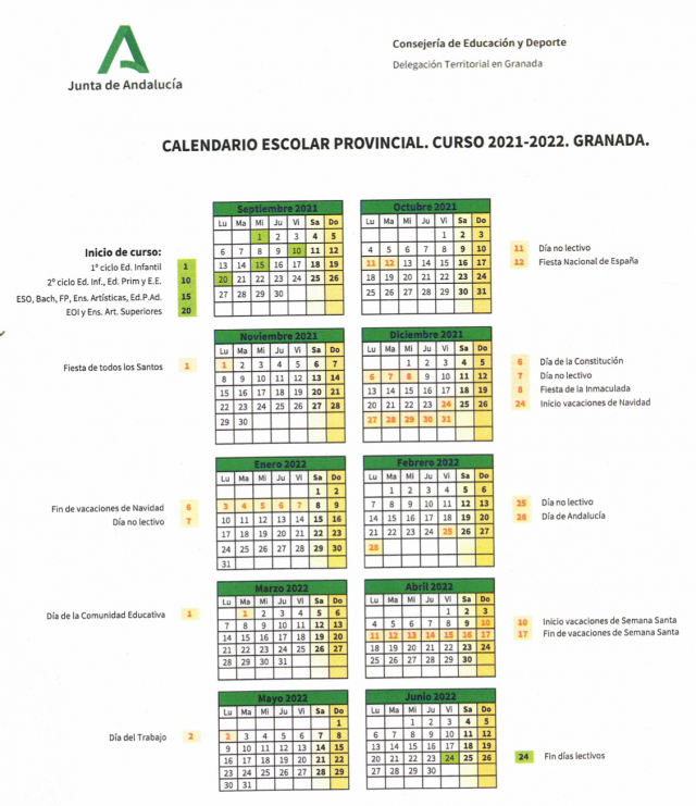 Nuevo curso escolar 2021/2022