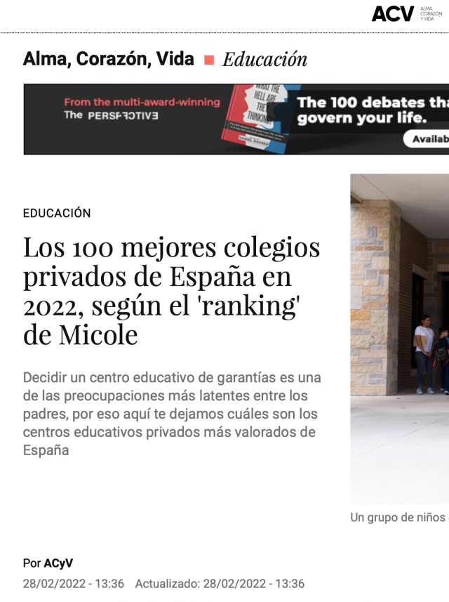 Top 100 private schools in Spain, 2022